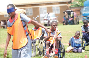 disabled children play together in an inclusive sports festival