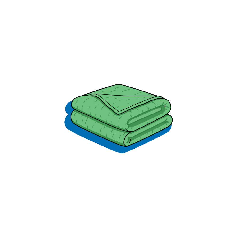 illustration of two green mattresses